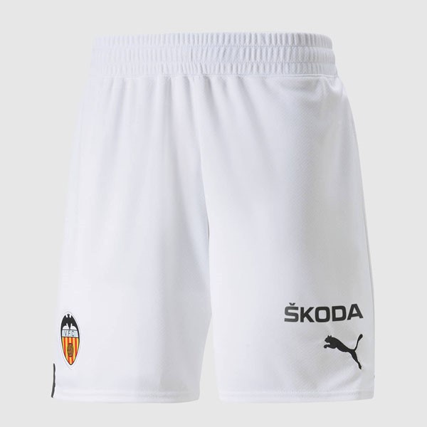 Pantalones Valencia Replica Primera Ropa 2022/23 Blanco